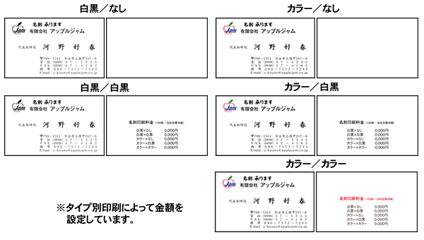 タイプ別料金